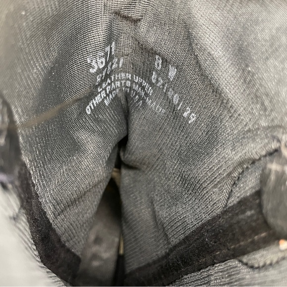 Vintage 80s Genuine Leather Cowboy Boots Braided Harness O-Ring Chain Metal Tip - Picture 10 of 11